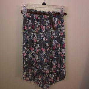 Floral high low skirt
